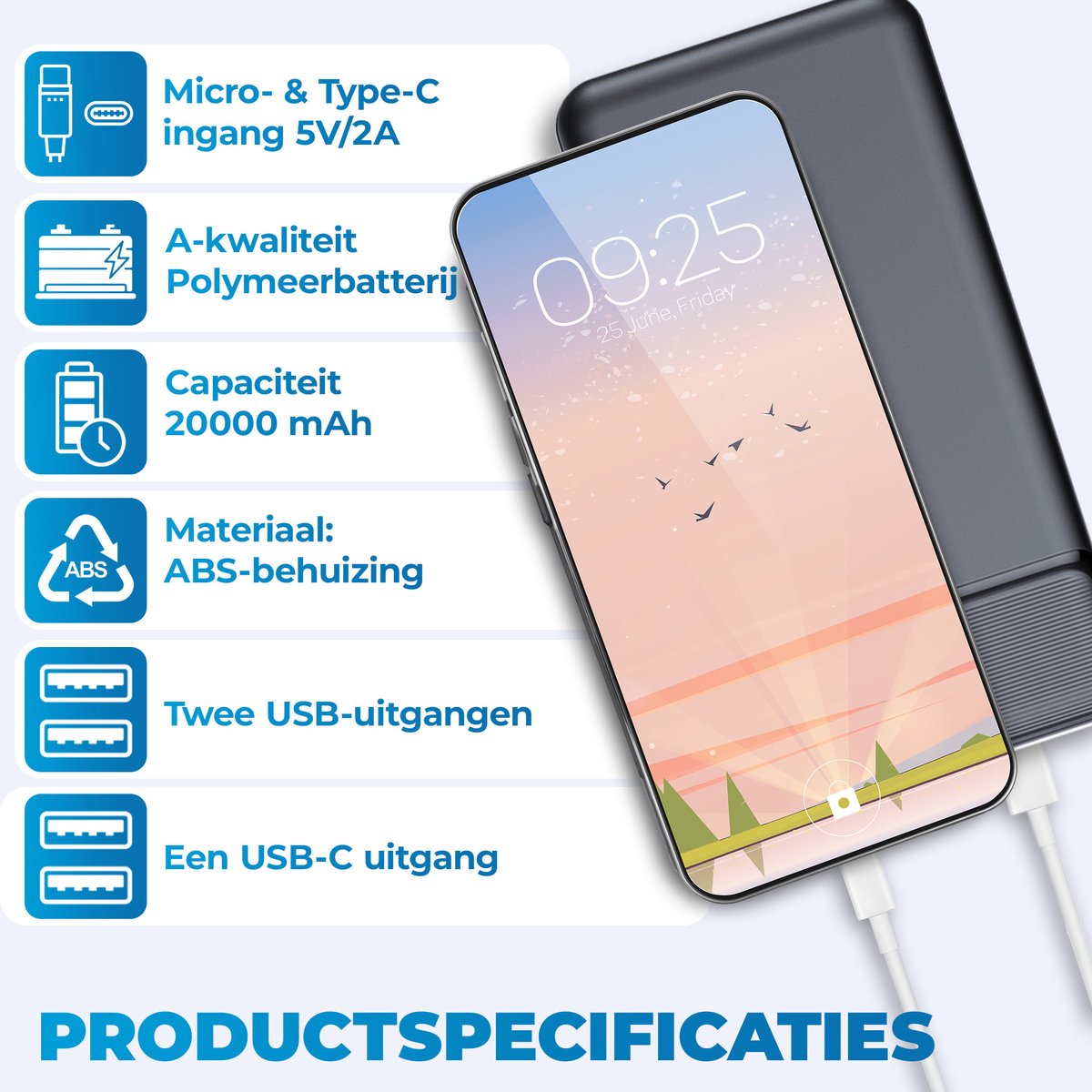 powerbank gekoppeld